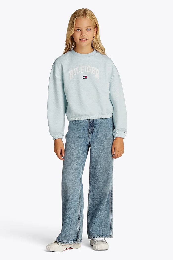 Dječja dukserica Tommy Hilfiger bez kapuljače plava KG0KG08559.116.122.PPYA