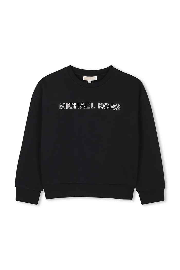 Παιδική βαμβακερή μπλούζα Michael Kors χωρίς κουκούλα μαύρο R30322.114.150