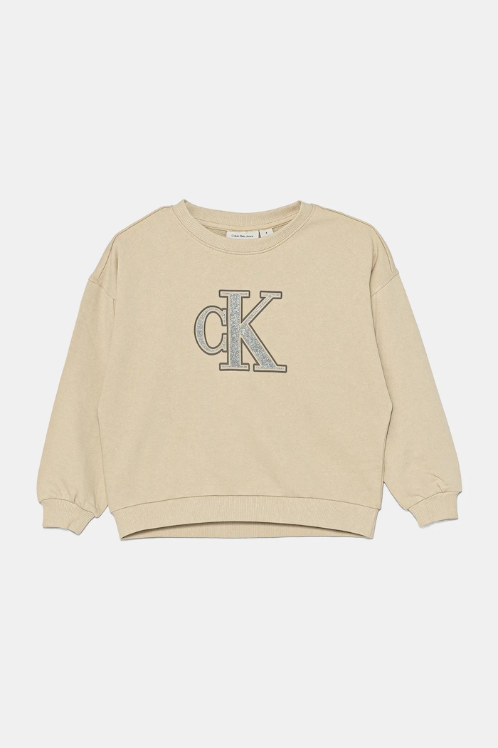 Dukserica Calvin Klein Jeans s elastinom bež IG0IG02849.128.176.PPYA