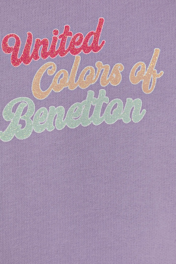 Момиче Детски памучен суичър United Colors of Benetton 3J70G10HX.P.Seasonal виолетов