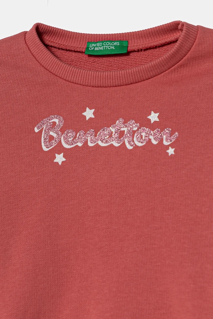 Djevojčice Dječja pamučna dukserica United Colors of Benetton 3J70G10HX.P.Seasonal roza