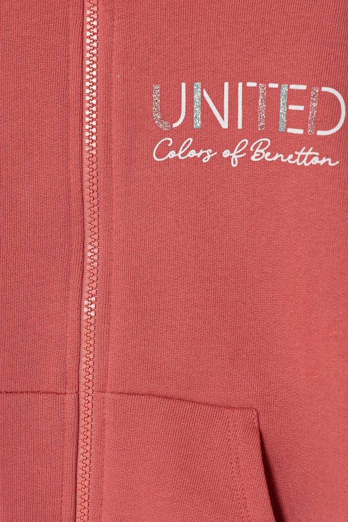 Djevojčice Dječja pamučna dukserica United Colors of Benetton 3J68C504N.G.Seasonal roza