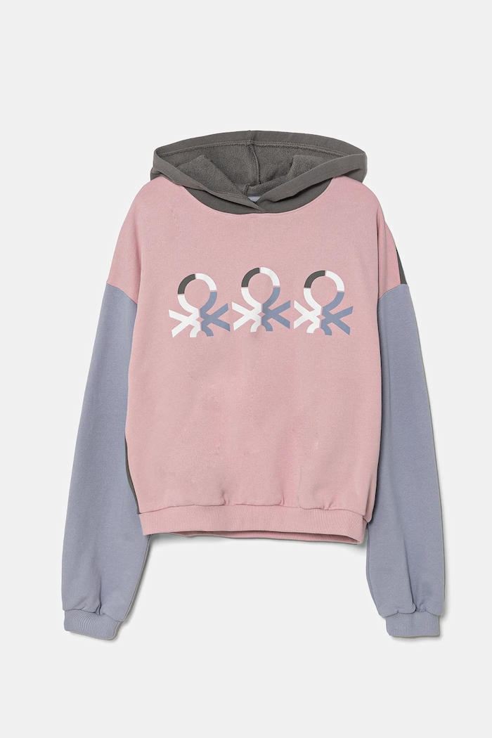 Детски памучен суичър United Colors of Benetton памук розов 3J68C204D.G.Seasonal