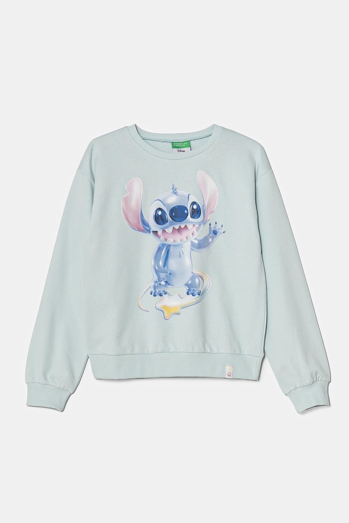 United Colors of Benetton Bluza bawełniana dziecięca turkusowy 3PQMC10MU.G.Seasonal