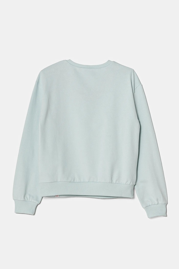 United Colors of Benetton Bluza bawełniana dziecięca 3PQMC10MU.G.Seasonal turkusowy SS25