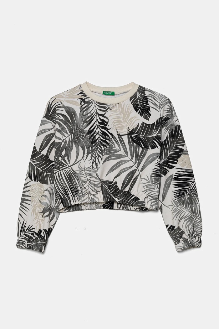 United Colors of Benetton hanorac de bumbac pentru copii cu modele negru 35UJC10OB.G.Seasonal
