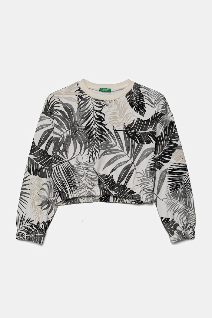 United Colors of Benetton hanorac de bumbac pentru copii cu modele negru 35UJC10OB.G.Seasonal