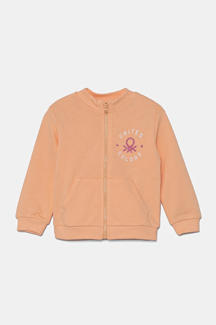 Dječja pamučna dukserica United Colors of Benetton Planet friendly narančasta 3J70G503N.P.Seasonal