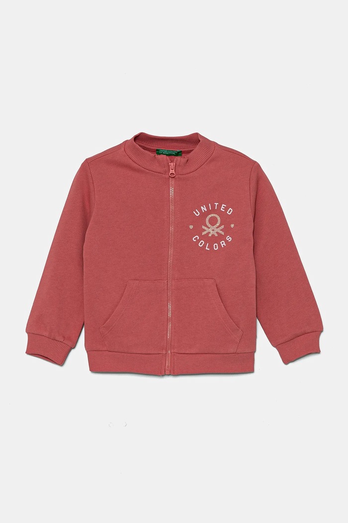 Dječja pamučna dukserica United Colors of Benetton Planet friendly roza 3J70G503N.P.Seasonal