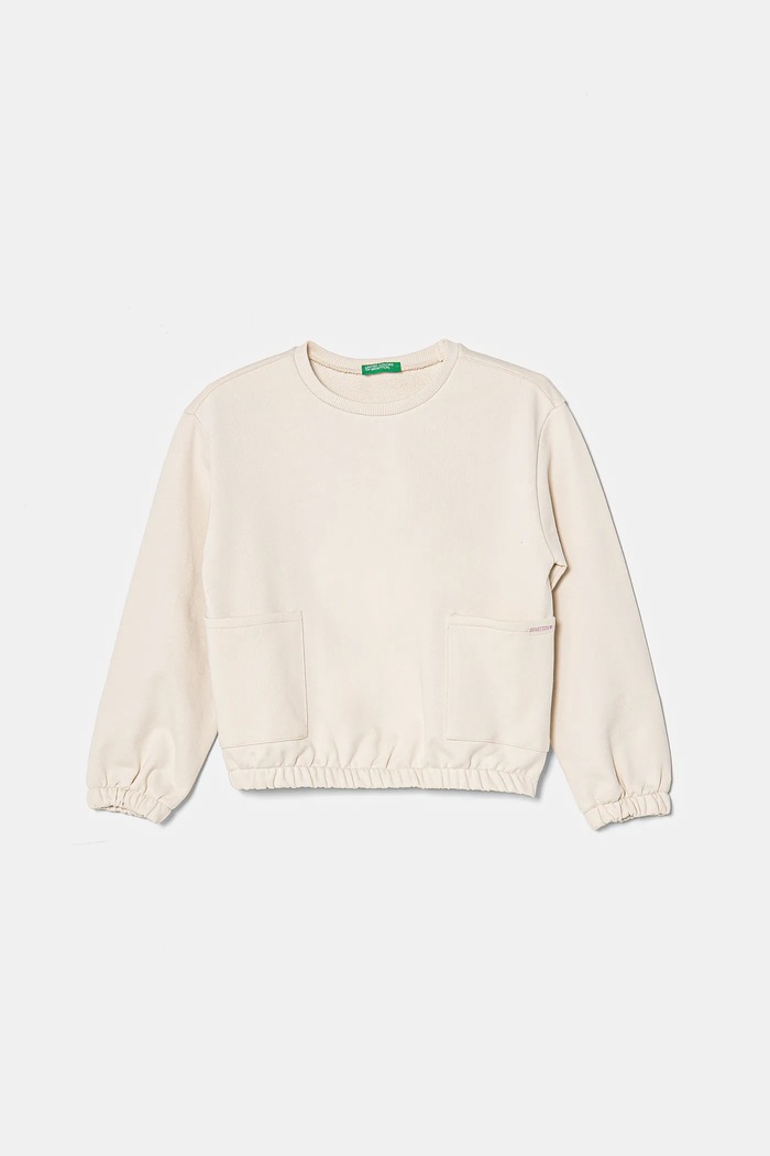United Colors of Benetton bluza bawełniana dziecięca bawełna beżowy 3UNIG10IO.P.Seasonal