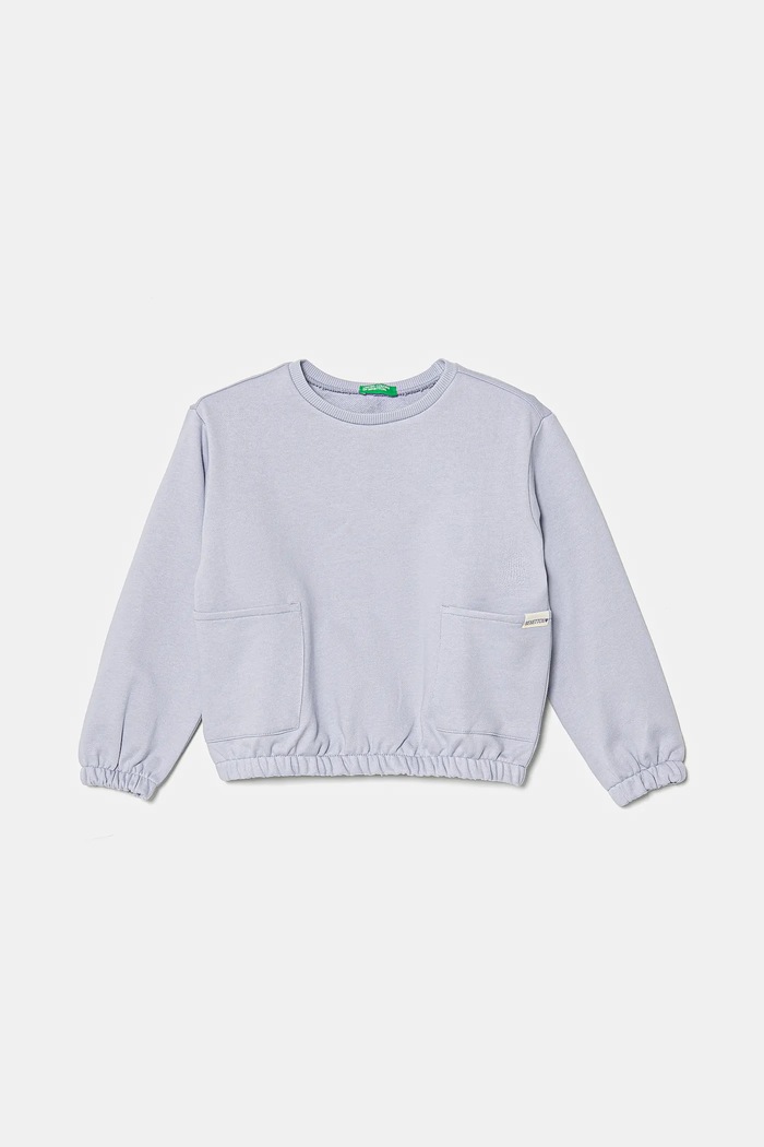 Dječja pamučna dukserica United Colors of Benetton bez uzorka plava 3UNIG10IO.P.Seasonal