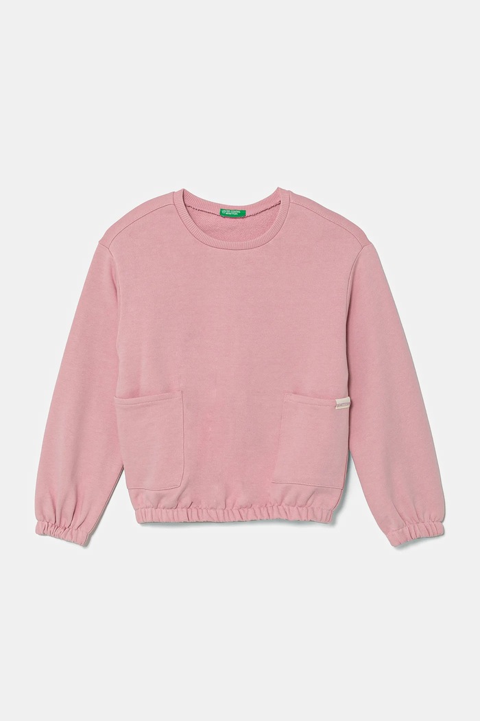 United Colors of Benetton bluza bawełniana dziecięca bawełna różowy 3UNIG10IO.P.Seasonal