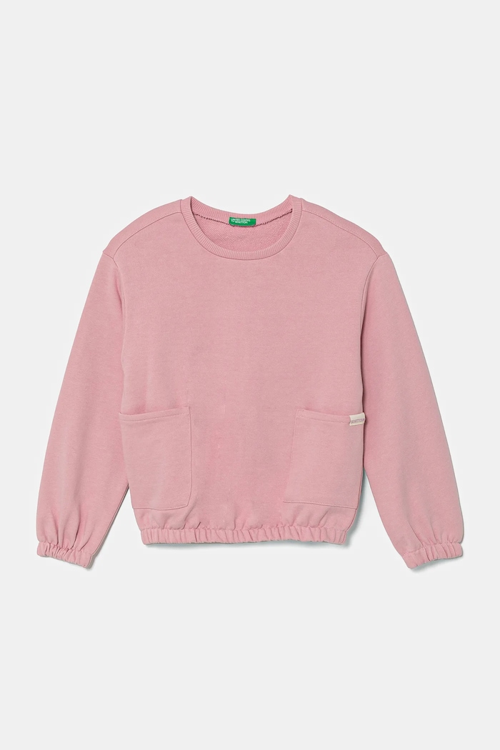 United Colors of Benetton bluza bawełniana dziecięca bawełna różowy 3UNIG10IO.P.Seasonal