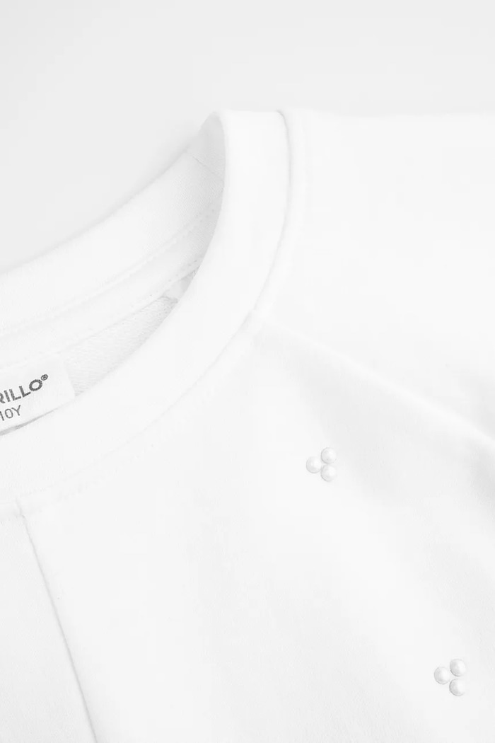 Dziewczynka Coccodrillo bluza bawełniana dziecięca WC5132101DGJ biały