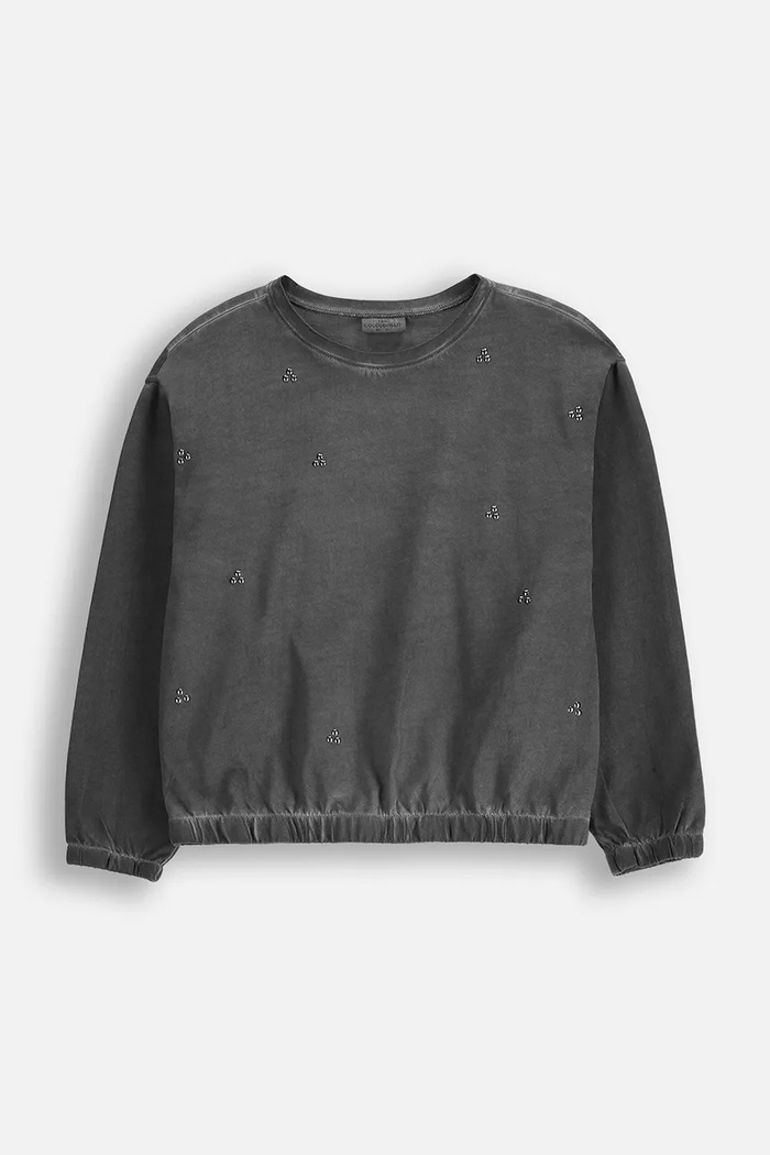 Coccodrillo bluza bawełniana dziecięca aplikacja szary WC5143102DGJ
