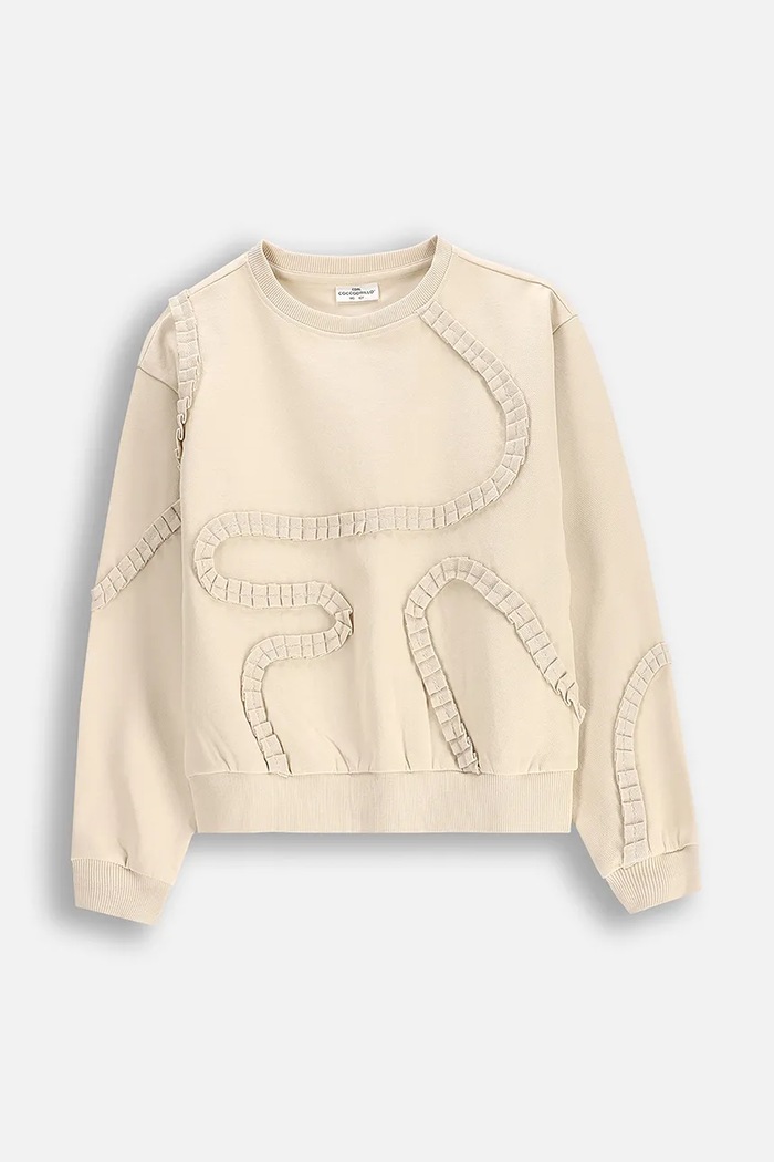 Coccodrillo bluza dziecięca bez kaptura beżowy WC5132101NGJ