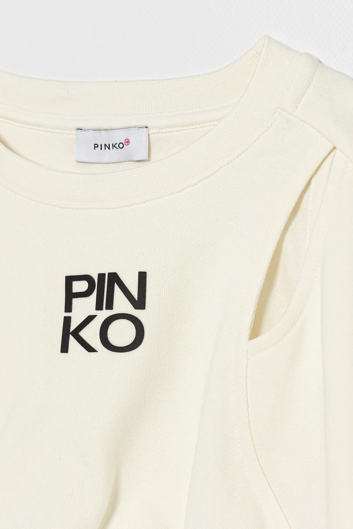 Djevojčice Dječja pamučna dukserica Pinko KFFE002.C.FT002 bež