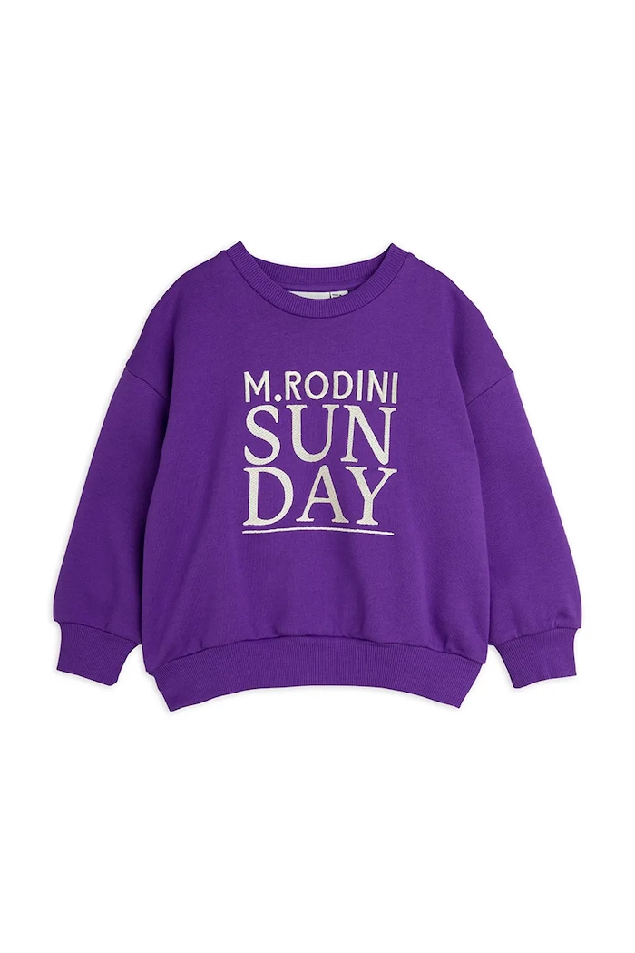 Παιδική βαμβακερή μπλούζα Mini Rodini Sunday 2512011445 μωβ SS25