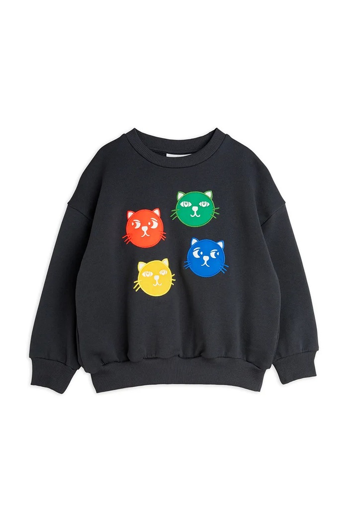 Detská bavlnená mikina Mini Rodini Cool cats bavlna čierna 2512011999