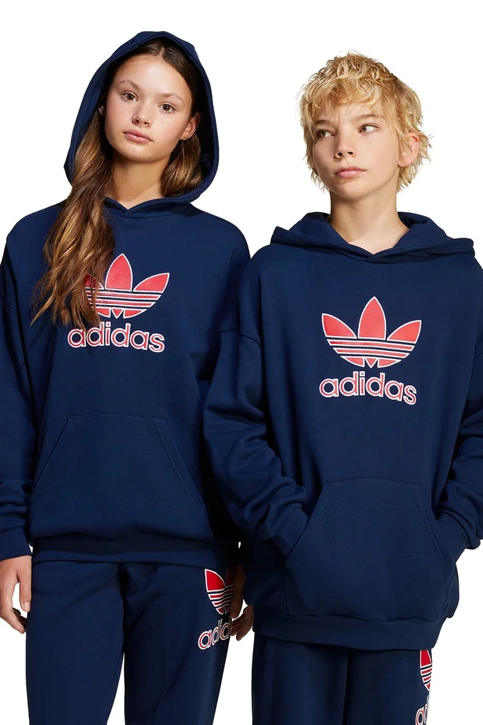 adidas Originals bluza bawełniana dziecięca nadruk granatowy JC9128