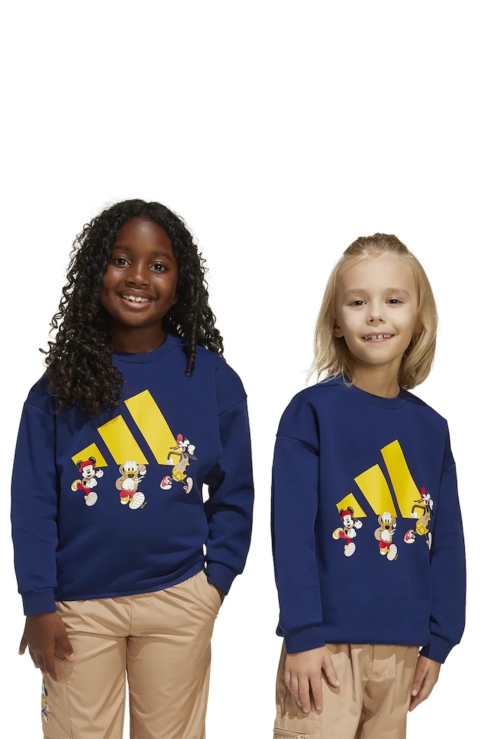 Dětská mikina adidas x Disney bez kapuce námořnická modř JD4550