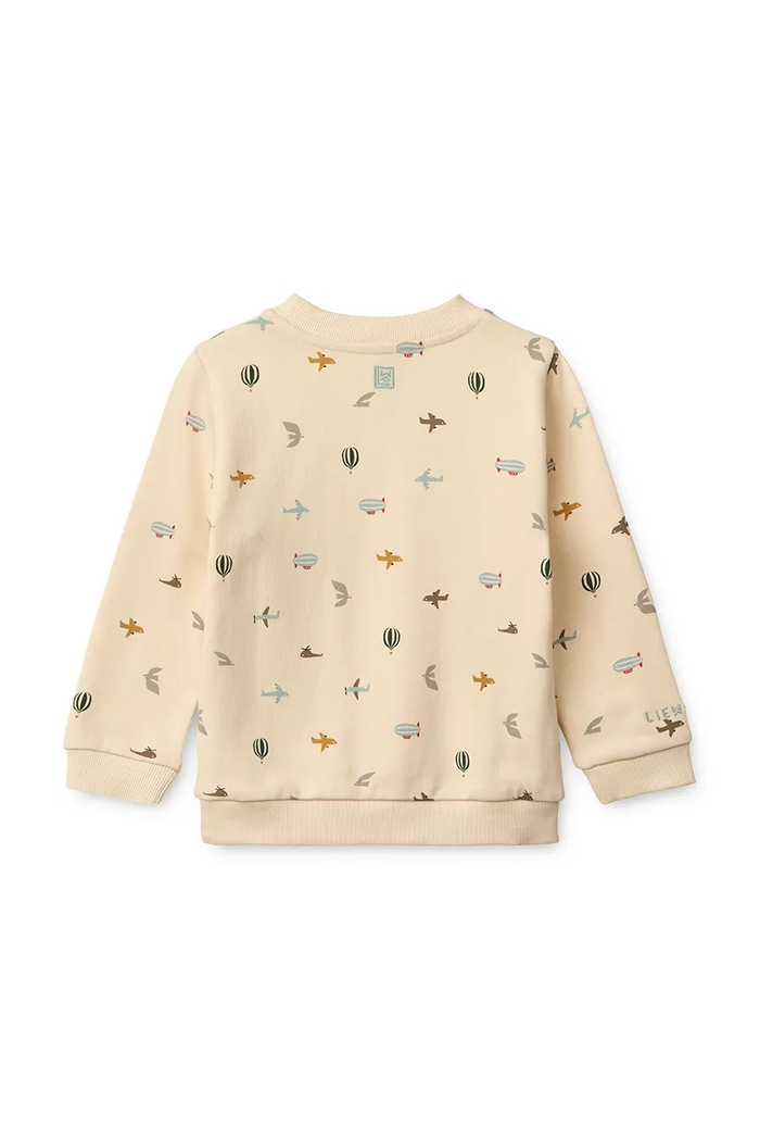 Liewood Bluza bawełniana dziecięca Thora Printed Sweatshirt LW19862 beżowy SS25