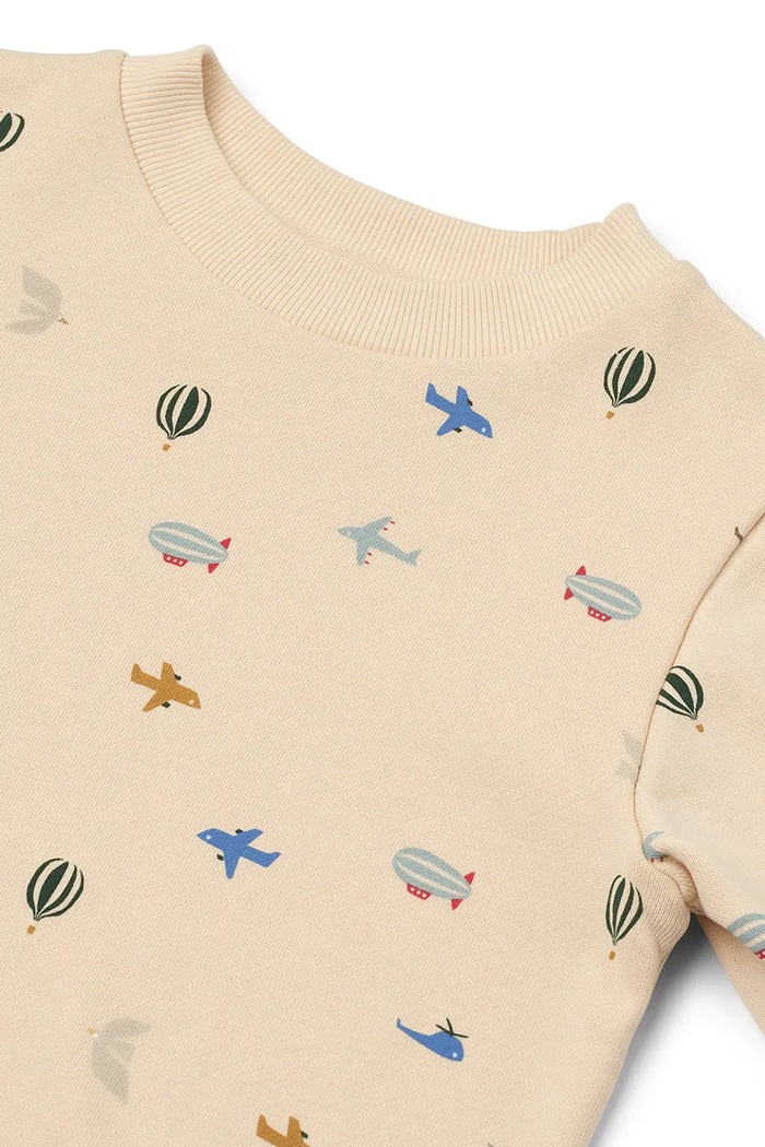 Chłopiec Liewood Bluza bawełniana dziecięca Thora Printed Sweatshirt LW19862 beżowy