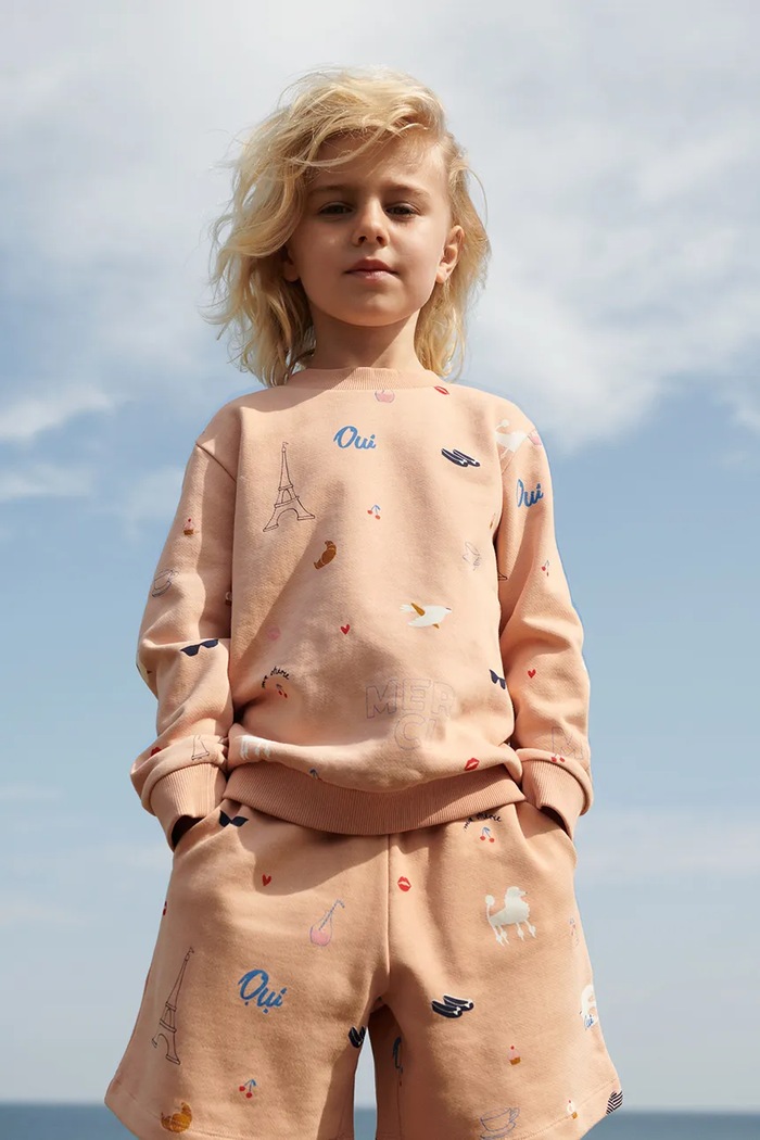 Παιδική βαμβακερή μπλούζα Liewood Thora Printed Sweatshirt βαμβάκι πορτοκαλί LW19862