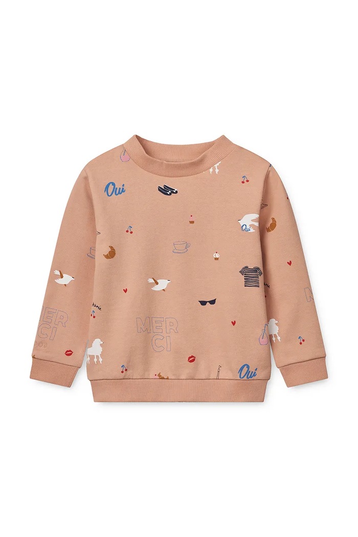 Παιδική βαμβακερή μπλούζα Liewood Thora Printed Sweatshirt LW19862 πορτοκαλί SS25