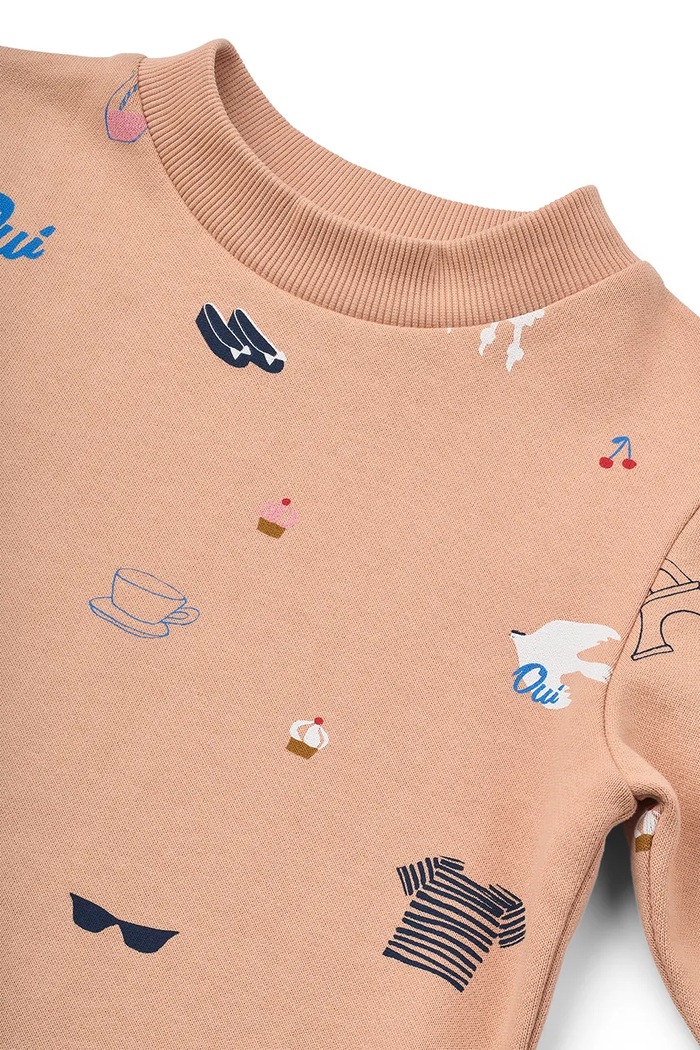 Παιδική βαμβακερή μπλούζα Liewood Thora Printed Sweatshirt πορτοκαλί LW19862