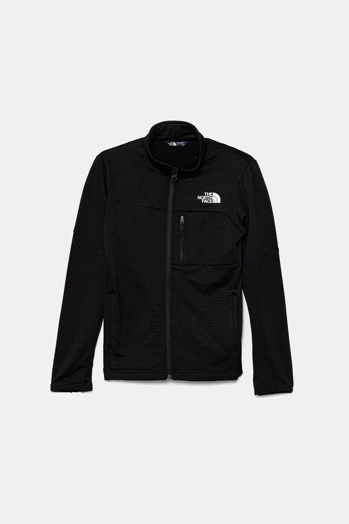 The North Face bluza dziecięca TEEN HIKE MIDLAYER FZ z elastanem czarny NF0A8AY5JK31