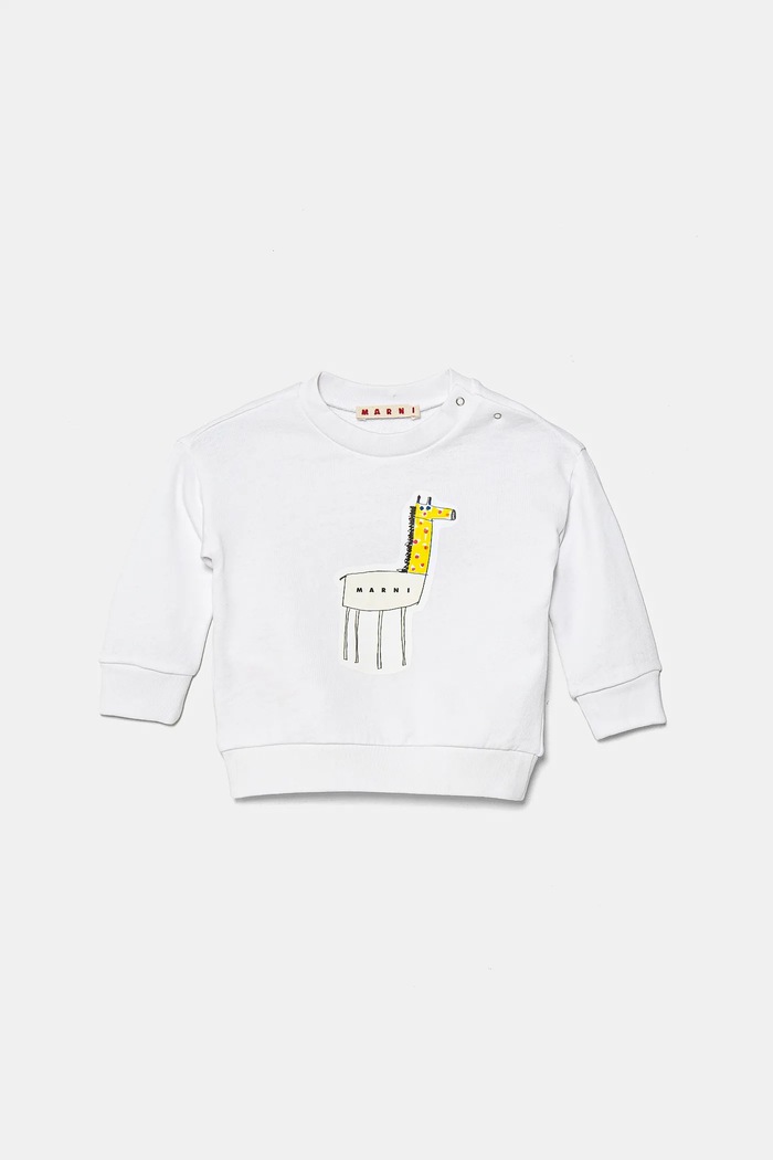 Бебешки памучен суичър Marni MS304B SWEAT-SHIRT памук бял M01405