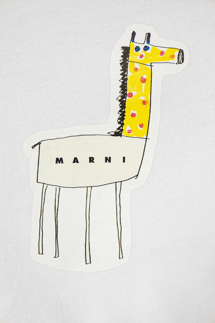 Момче Бебешки памучен суичър Marni MS304B SWEAT-SHIRT M01405 бял