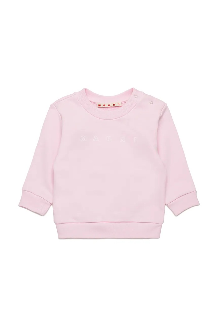Bavlnená mikina pre bábätká Marni MS319B SWEAT-SHIRT bavlna ružová M01437