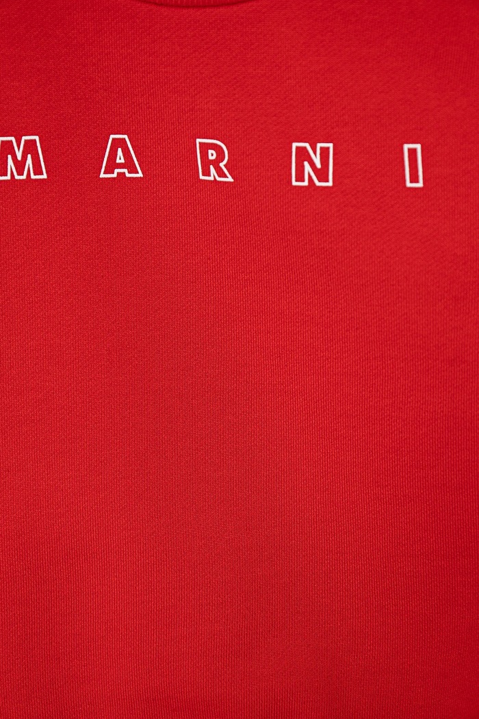 Момче Бебешки памучен суичър Marni MS319B SWEAT-SHIRT M01437 червен