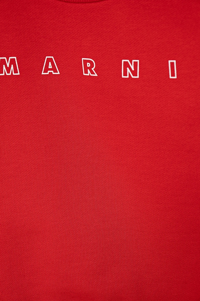 Момче Бебешки памучен суичър Marni MS319B SWEAT-SHIRT M01437 червен