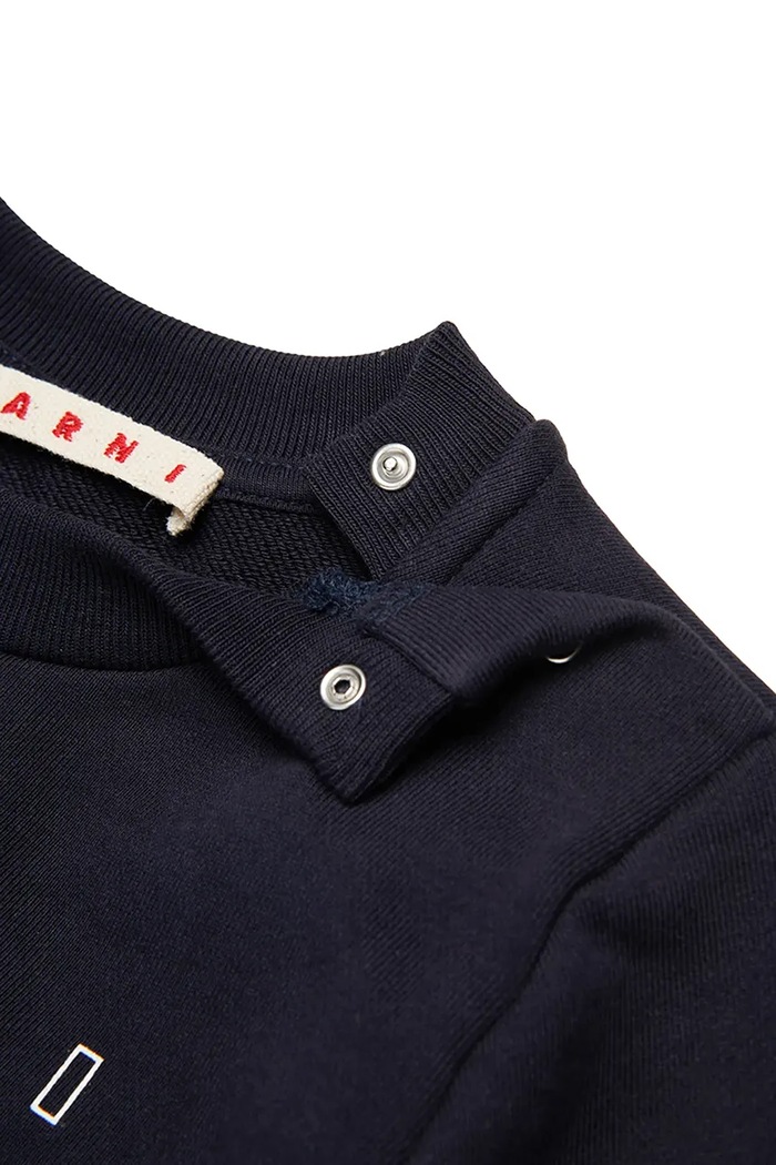 Bavlnená mikina pre bábätká Marni MS319B SWEAT-SHIRT tmavomodrá M01437