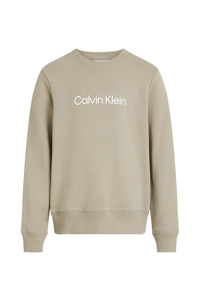 Detská bavlnená mikina Calvin Klein Jeans IU0IU00680.PPYA zelená SS25