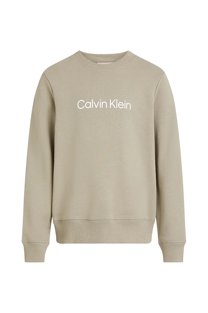 Detská bavlnená mikina Calvin Klein Jeans IU0IU00680.PPYA zelená SS25