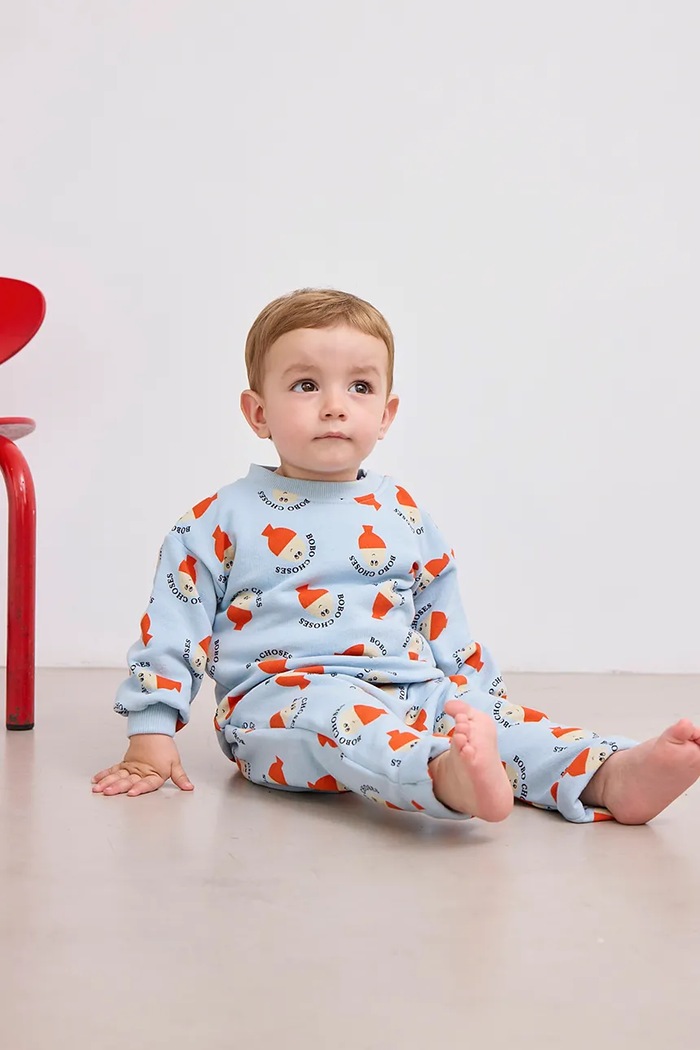 Bobo Choses bluza bawełniana niemowlęca Morning Egg niebieski 125AB030