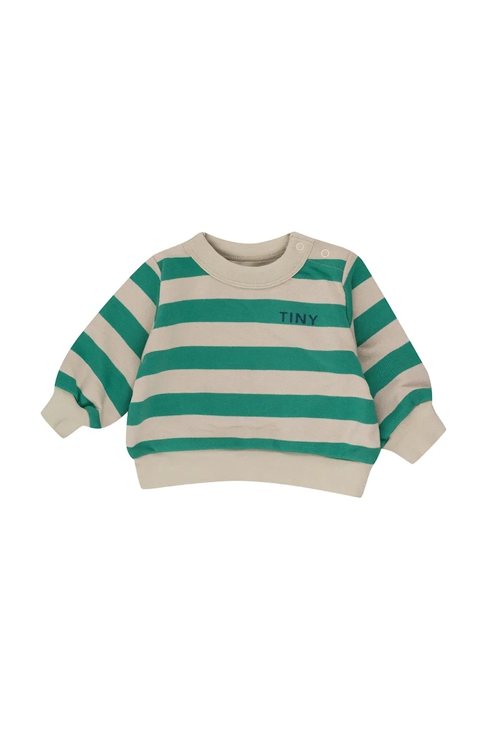 Bavlnená mikina pre bábätká Tinycottons STRIPES BABY SWEATSHIRT bavlna zelená SS25.126