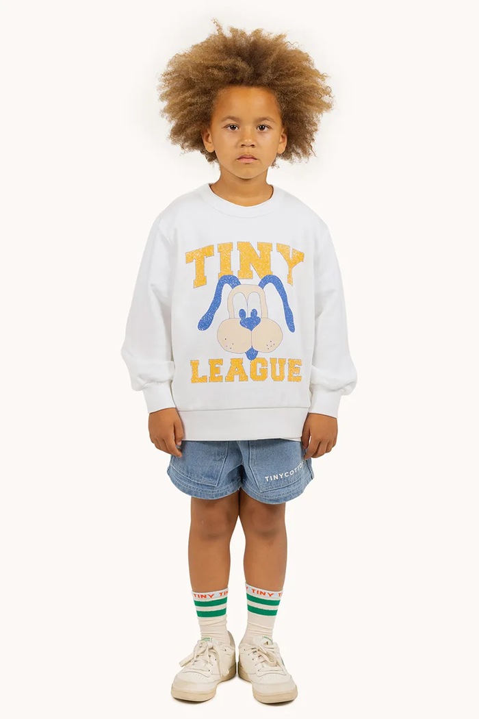 Dětská bavlněná mikina Tinycottons TINY LEAGUE GRAPHIC SWEATSHIRT béžová SS25.102