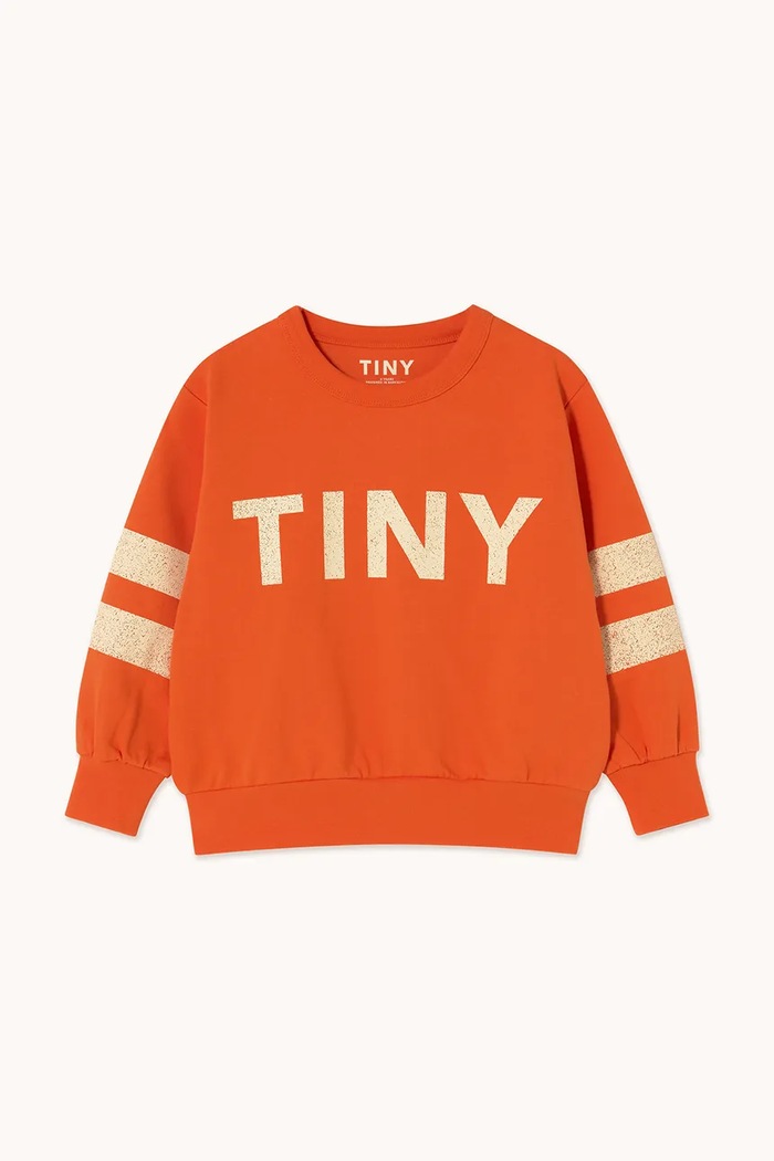 Dětská bavlněná mikina Tinycottons STRIPES LOGO SWEATSHIRT SS25.155 oranžová SS25