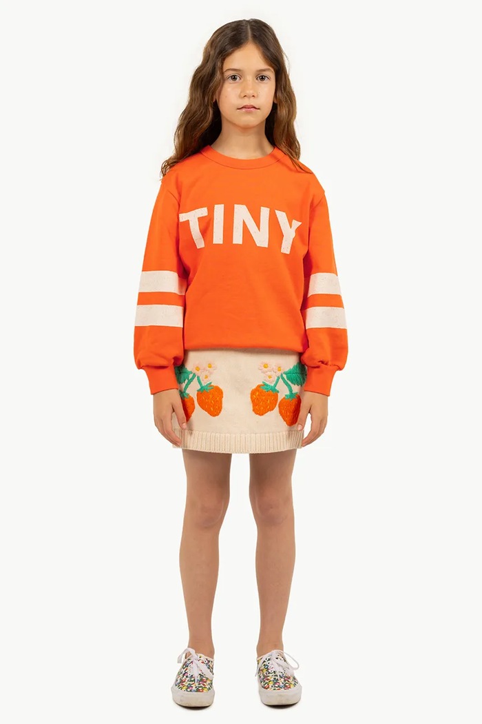 Dětská bavlněná mikina Tinycottons STRIPES LOGO SWEATSHIRT oranžová SS25.155