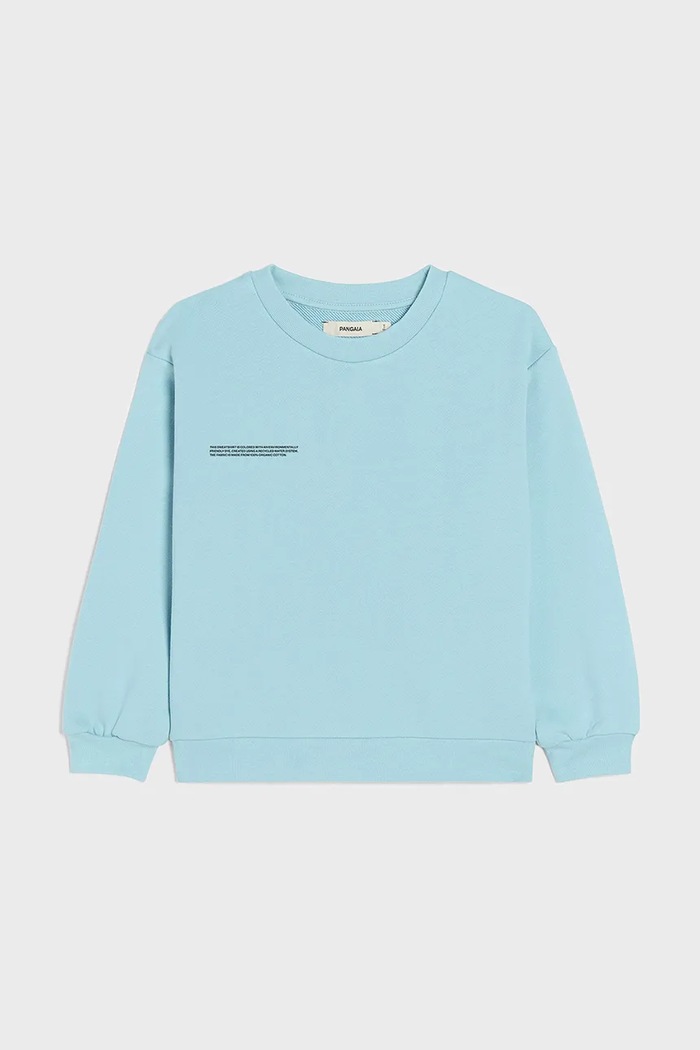 Mikina Pangaia KIDS' 365 MIDWEIGHT SWEATSHIRT bez kapucne modrá 10000279.CARRYOVER