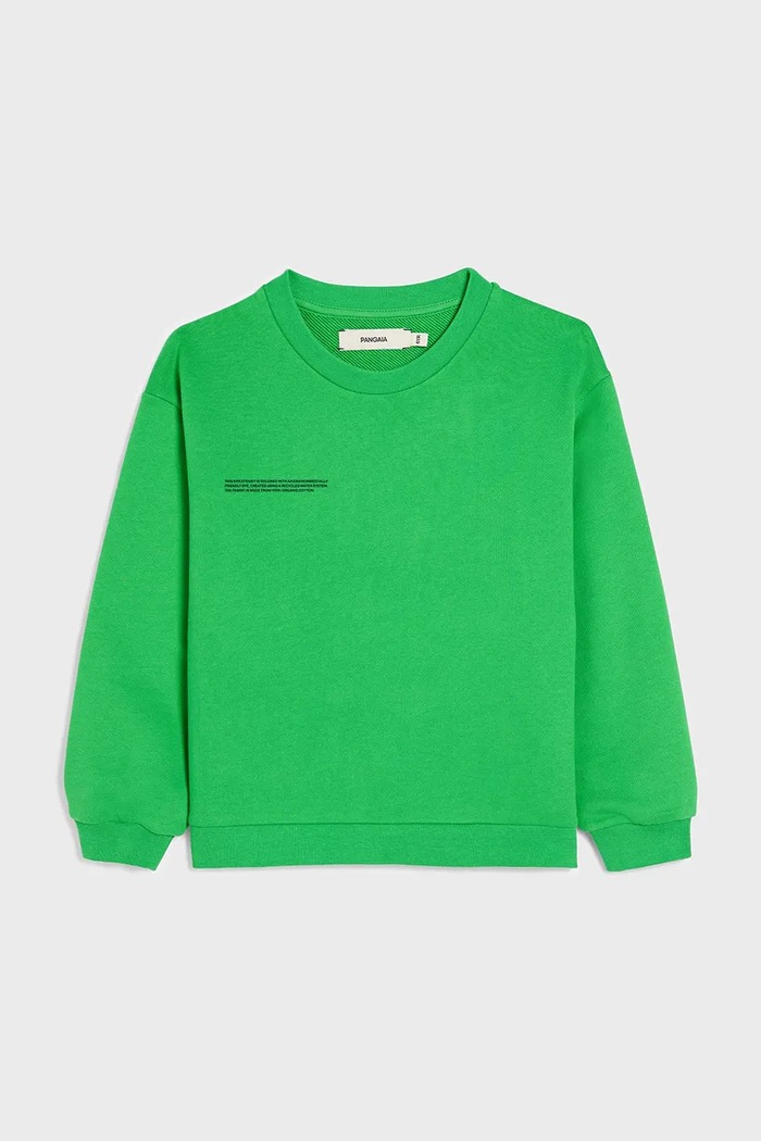 Pangaia bluză KIDS' 365 MIDWEIGHT SWEATSHIRT bumbac verde 10000279.CARRYOVER