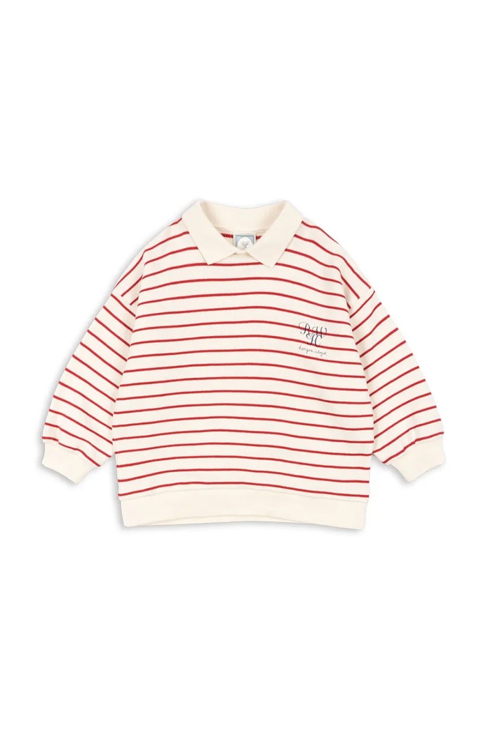 Konges Sløjd bluza bawełniana dziecięca RHW X KS LARGO SWEAT GOTS KS103608 czerwony SS25
