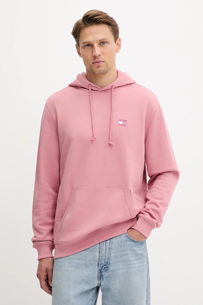 Βαμβακερή μπλούζα Tommy Jeans πορτοκαλί DM0DM20258