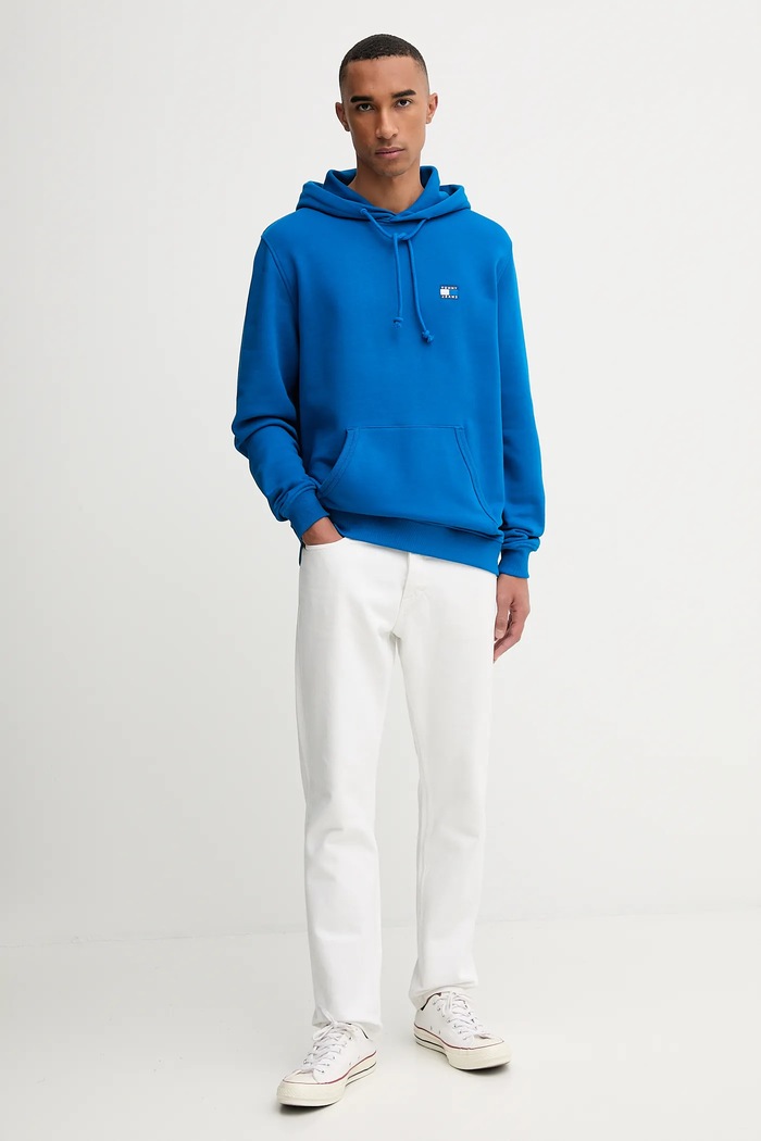 Bavlněná mikina Tommy Jeans DM0DM20258 námořnická modř AW25
