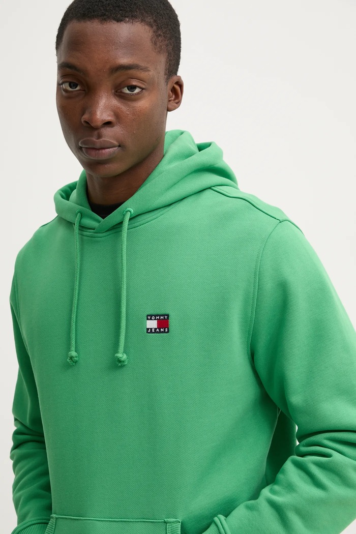 Памучен суичър Tommy Jeans зелен DM0DM20258